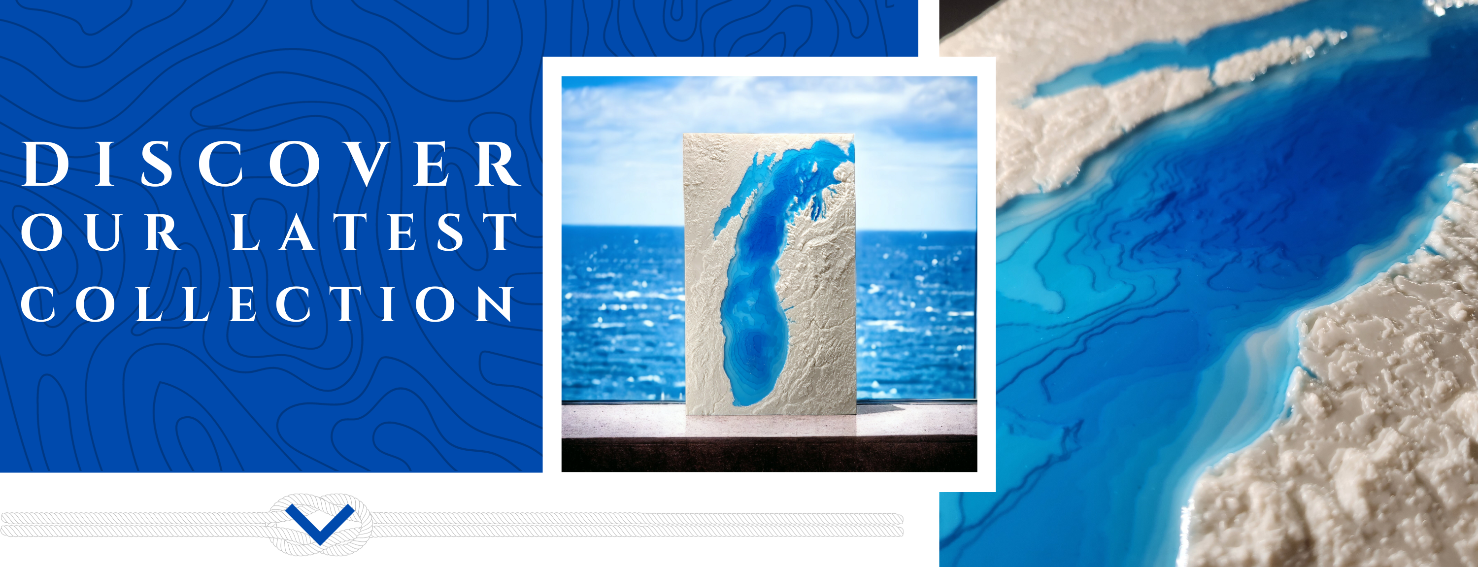 Homepage Banner, Map of lake michigan 3d art